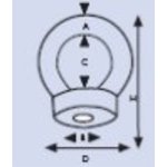 Array	[art_haupttext2] RINGMUTTER WICHARD M10 EDELSTAHL ROSTFREI
 Wichard<BR>A 6mm, B M6, C 13mm, D 17mm, H 27mm, BL 1700kg